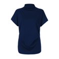 thumbnail image 3 of AMERTEER Blouse Décontractée en Coton à Manches Courtes et Col Roulé pour Femmes, Grande Taille, 3 of 4
