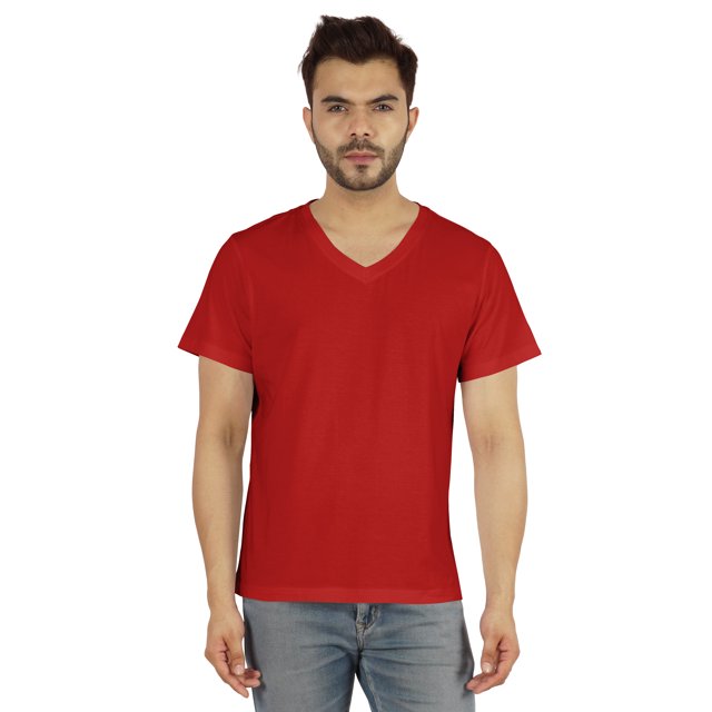 Inkmeso T-Shirt de Base à Col en V pour Homme, Manches Courtes, Uni, Coupe Régulière, en Coton