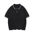 thumbnail image 1 of Chemises Garçons Manches Courtes Décontracté Polo Uni Noir 12-13 Ans, 1 of 6