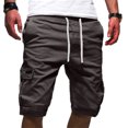 thumbnail image 1 of zanvin Men's Shorts Sport Pure Color Bandage Casual Loose Sweatpants Drawstring Shorts Pants, 1 of 4