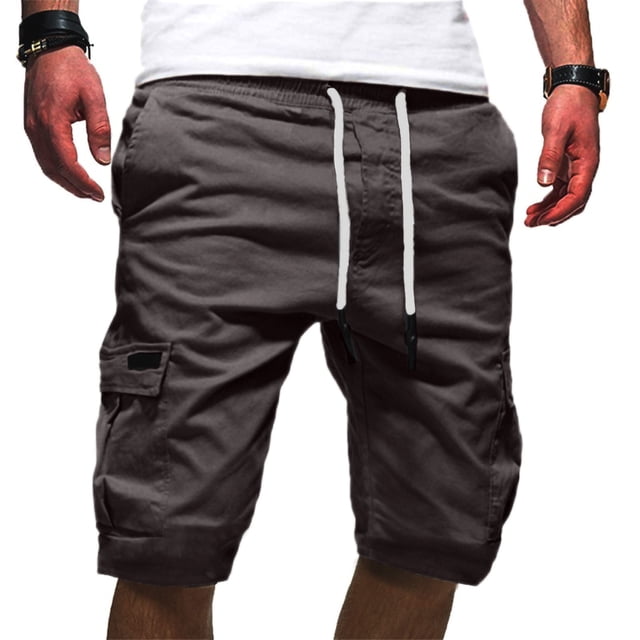 zanvin Men's Shorts Sport Pure Color Bandage Casual Loose Sweatpants Drawstring Shorts Pants