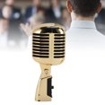 thumbnail image 1 of Microphone Vocal Rétro Classique Dynamique, Microphone Style Vintage Ancien, Rack Rotatif en Alliage de Zinc pour Performance de Scène pour Studios d'Enregistrement KTV, 1 of 7