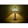 thumbnail image 3 of Tiffany Style Lamp Table Lamp Bedside Desk LED Lamp Bedroom Stained-Glass 14.5'' Height Blue, 3 of 4
