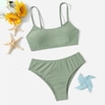 thumbnail image 3 of Hiiyo Big Girls Swimsuit Solid Color Bikini Set Kids Swimwear Bathing Suit,2-Piece, 3 of 3