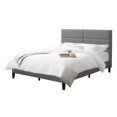 thumbnail image 4 of CorLiving Bellevue Adult Queen Fabric Upholstered Platform Bed with Tufted Headboard and Slats, Light Grey, 4 of 9