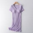 thumbnail image 1 of zanvin Robe de Grossesse pour Femmes, Robe d'Allaitement pour Femmes Unie à Col en V à Manches Courtes, Allaitement Post-Partum, Robe de Grossesse pour Femmes, Vêtement de Nuit avec Coussinet de Poitrine, 1 of 5