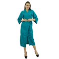 thumbnail image 2 of Bimba Peignoir Long Uni pour Femmes avec Ceinture, Modal Doux en Coton, Enveloppant, Rond, Uni, 2 of 11