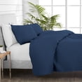thumbnail image 4 of Bare Home Quilt Set - 3 Piece - Diamond Stitched Bedspread Coverlet - King, Dark Blue, 4 of 4