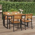 thumbnail image 1 of vidaXL Stackable Garden Chairs 4 pcs Solid Wood Acacia and Metal, 1 of 5