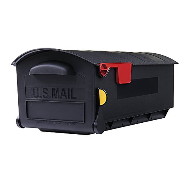 Gibraltar Mailboxes Patriot Large Capacity Rust-Proof Plastic Black, Post-Mount Mailbox, GMB515B01