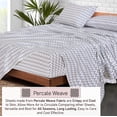 thumbnail image 3 of Ruvanti 100% Cotton Sheets - Crispy Cooling Percale Sheets For Full Size Bed, Breathable & Durable Full Sheet Set, 16 Inches Deep Pocket Bed Sheets, Chevron, 4 Pieces, 3 of 5