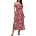 thumbnail image 2 of Ovzne Robes pour Femmes Robe pour Femme Mode pour Femmes Décontractée Aguichant à Plis Imprimée d'Été Camisole Sans Manches Robe de Vacances Robe Imprimée Liquidation, 2 of 7