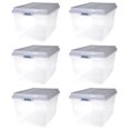 thumbnail image 1 of Hefty Bac de Rangement en Plastique Empilable Hi-Rise de 72 Qt avec Couvercle, Lot de 6, Gris Carrière, 1 of 9