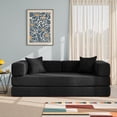 thumbnail image 2 of YINIX 78.6"  Sofa Couch with Two Pillows,  Comfy Modular Convertable Sofa Bed for Living Room, Black, 2 of 9