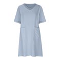 thumbnail image 4 of LOVZFMLL Robe d'Été Aguichant et Tendance à Imprimé Sans Manches à Col en V pour Femme Bleu Pâle m, 4 of 4