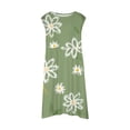 thumbnail image 4 of PMVFHDE Tenue d'Été pour Filles Mode Filles Mignonne Printemps et Été Imprimée Col Rond Sans Manches Robe Décontractée (3), Vert Menthe, 11-12, 4 of 5