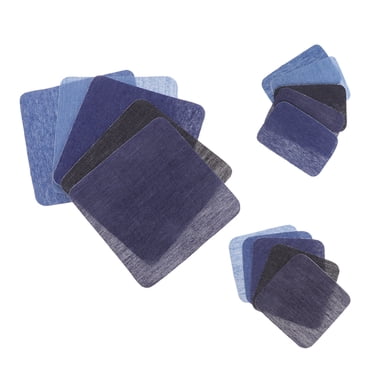 Iron on Patches Jean Clothes Patches Kit Sweater Shirt Elbow Fabric DIY Applique Accessories Patchwork Stickers (Blue)