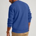 thumbnail image 3 of Yuyuzo Sweatshirts for Men Long Sleeve Round Neck Buttons Pullover Knitted Textured Solid Color Tops, 3 of 6