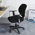 thumbnail image 3 of ORUYROP Housse de Chaise de Bureau Noire Résistante à l'Eau Extensible Jacquard Élastique Housses 2 Pcs pour Chaise d'Ordinateur de Bureau Housse Extensible, 3 of 7