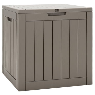 Costway Coffre de Terrasse 30 Gallons Contenant de Rangement Sièges Outils Organisation Livraisons Brun