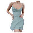 thumbnail image 1 of EQWLJWE Longue Robe pour Femmes Mode pour Femmes Couleur Unie Bretelles Dos Ouvert Robe Aguichant à Taille, 1 of 6