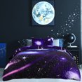 thumbnail image 2 of Unique Bargains Star Colored Sky Moon Night Duvet Cover Fuchsia Starry Pattern 4pcs, 2 of 10