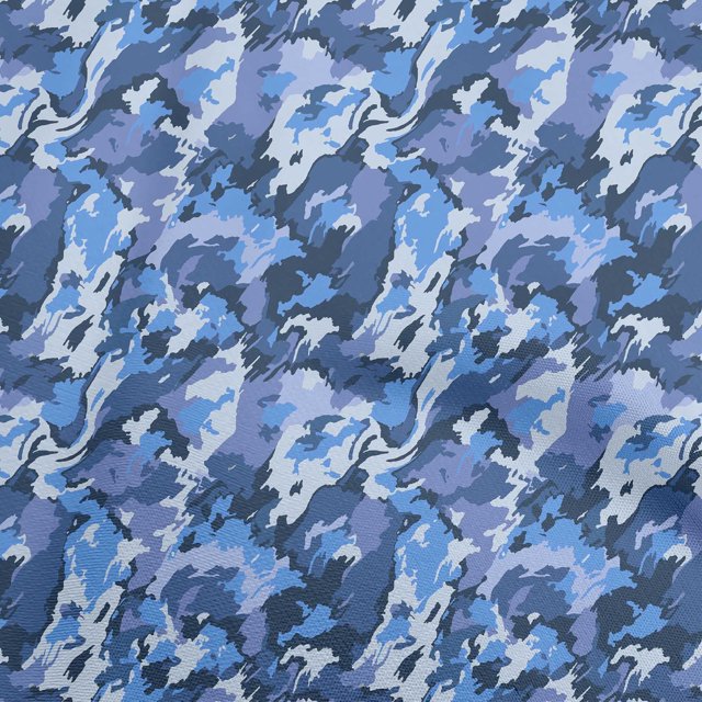oneOone Cotton Silk Medium Blue Fabric Abstract Craft Projects Decor Fabric Printed By The Yard 42 Inch Wide