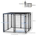 thumbnail image 3 of PawHut Enclos Extérieur pour Chien avec Couvercle Supérieur, Porte, Noir, 3 of 10