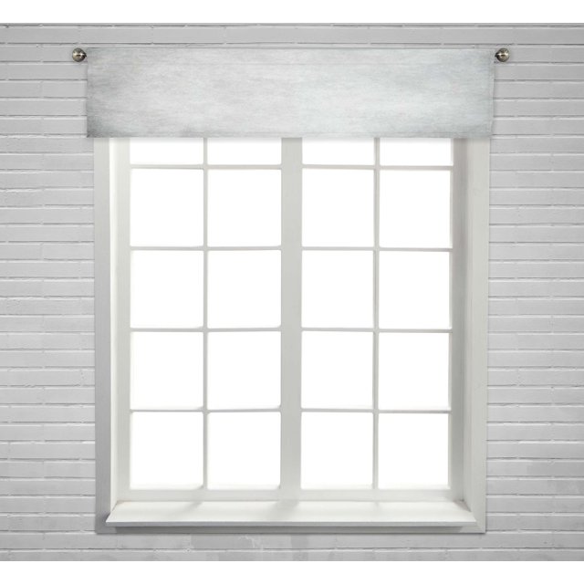 EREHome Cantonnière de Fenêtre Blanche à Passe-Tringle, Format 54 X 12 Po, Affichée sur une Fenêtre avec un Fond de Mur de Briques Blanc. la Cantonnière Est Décorative, Convient aux Tringles jusqu'à 2,5 Po et Couvre la Partie Supérieure de la Fenêtre, Convient comme Rideaux de Cuisine.