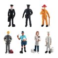 thumbnail image 1 of IROINID 7Pcs/Set Decorative Colorful Baker Policeman Figurine Hand Painted Funny Miniature Accessories Fireman Policeman Model, 1 of 7