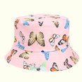 thumbnail image 2 of Birdeem Chapeau de Protection Solaire d'Été Mode Imprimé Papillon Chapeau de Pêcheur Seau Extérieur, 2 of 5