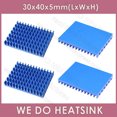 thumbnail image 1 of 30*40*5mm Sans Ou avec Coussinet Thermique Aluminium Refroidisseur de Dissipateur Thermique Radiateur Refroidissement pour Raspberry Pi 4 Modèle B CPU Bleu Sans Coussinet 8 Pcs, 1 of 6