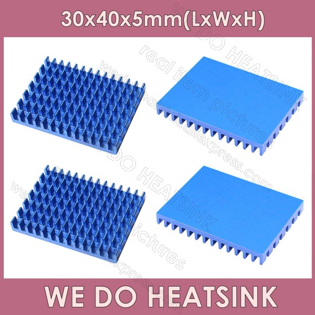 30*40*5mm Sans Ou avec Coussinet Thermique Aluminium Refroidisseur de Dissipateur Thermique Radiateur Refroidissement pour Raspberry Pi 4 Modèle B CPU Bleu Sans Coussinet 8 Pcs