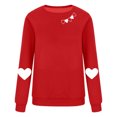 thumbnail image 4 of Automne TIMIFIS Chandails de la Saint-Valentin pour Femmes Chandail à Cœur Chemises Mode Manches Longues Col Rond Chandail à Enfiler Hauts - Printemps/été, 4 of 4