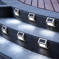 thumbnail image 4 of LSLJS Outdoor Wall Lights Stair Step Lights Stainless Steel Solar Lights Garden Wall Lights Warm White Lights Automatic Open and Close Decorative Lights 2pcs, Solar Wall Light, 4 of 9