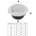 thumbnail image 2 of Air Vent Grille Circular Indoor Ventilation Outlet Duct Pipe Cover Cap Kitchen, 2 of 7