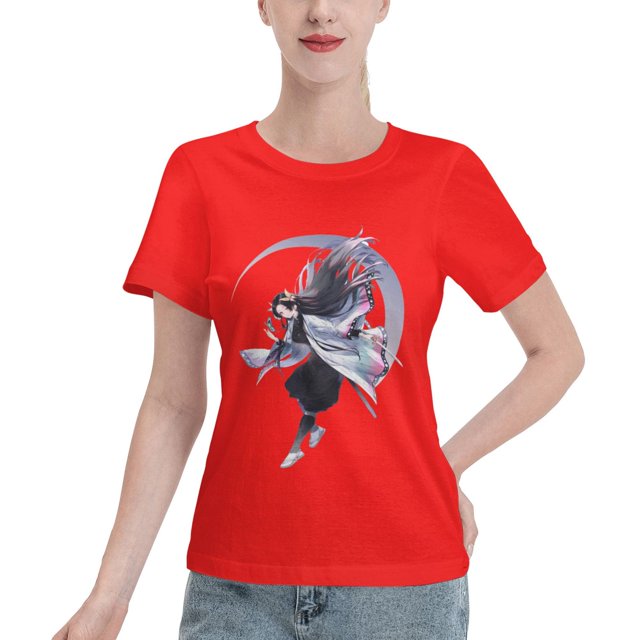 T-Shirt Basique à Manches Courtes pour Femmes Demon Slayer Ninja Papillon
