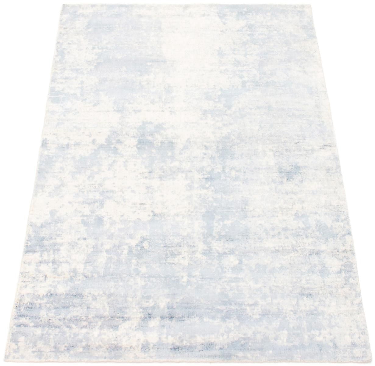 ECARPETGALLERY 4'8" x 6'10" Transitional Galleria Hand-knotted Area Rug for Living Room, Dining Room and Bedroom in Blue