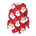 thumbnail image 4 of TIMIFIS Robe de Noël Moche pour Femmes Robe de Vacances à Manches Longues Père Noël Flocon de Neige Graphique Midi Robe Chandail Automne Hiver avec Poches, 4 of 6
