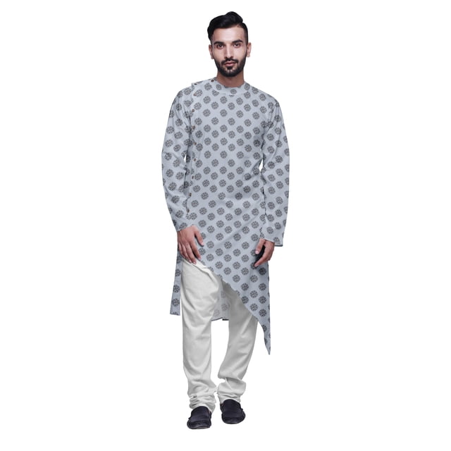 Atasi Designer Printed Summer Wear Long Kurta With White Pajama Set For Men