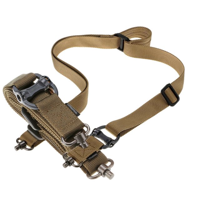 Mignova Retro Tactical Quick Detach QD 1 2 Point Multi Mission 1.2" Adjust Shoulder Strap,Outdoor Portable Tactic Multi-function Single Point Hanging Sling Hunting Gun Strap Belt (Brown)