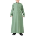thumbnail image 2 of Boys' Lightweight Muslim Robe - Breathable Arab Middle Eastern Thobe with Pockets, Zip-Up Loungewear for Summer, 2 of 9