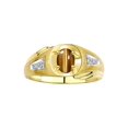 thumbnail image 1 of RYLOS Men's Rings 14K Yellow Gold Rings Classic Designer Style 7X5MM Oval Gemstone & Diamond Ring Tiger Eye November Birthstone Rings For Men Size 11, 1 of 7
