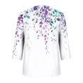 thumbnail image 4 of RKSTN Hauts pour Enseignantes Blouse à Manches 3/4 à Col en V Imprimée Décontractée pour Femmes Grande Taille Haut à la Mode et Confortable Tenues d'École pour Enseignantes, 4 of 5