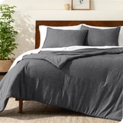 Bare Home Down Alternative Comforter Set - 3-Pieces - All Seasons - Oversized King, Heather Gray