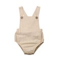 thumbnail image 2 of EYIIYE Baby Cotton Romper Sleeveless Sling Solid Color Jumpsuit, 2 of 6