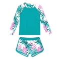 thumbnail image 2 of Girls Two Piece Swimsuits Size 10-12 Weiyi Floral Print Beach Set for Kids Two Piece Set Shorts, 2 of 5