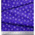 thumbnail image 3 of Soimoi Blue Poly Georgette Fabric Snow Flakes & Star Print Fabric by Yard 42 Inch Wide, 3 of 3