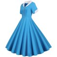 thumbnail image 2 of CEHVOM Robe d'Été 2024 pour Femmes, Robes Vintage Évasées pour Femmes Rétro Années 1950 60, Robes Vintage Évasées à Col en V et Col Cape, 2 of 7