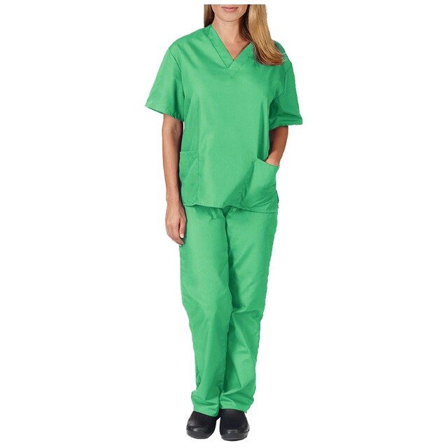 Tralilbee Women's Nursing Uniform Scrub Set – 2 Pockets (V-Neck with Cargo Pant)
